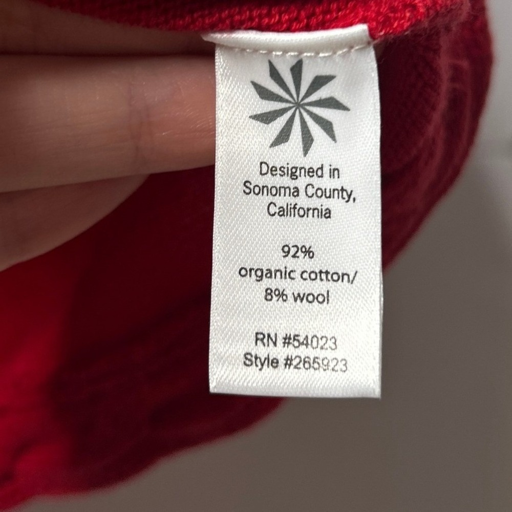 Athleta Alta Sweater Dress XS Red Organic Cotton Wool Braided Twee Collegiate - Picture 12 of 15